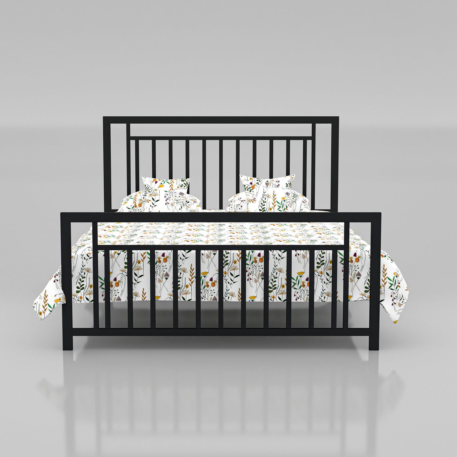 MetalCraft Parallel Lines Iron Bed - Furnishiaa -  -